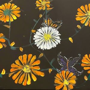 Butterfly flower painting